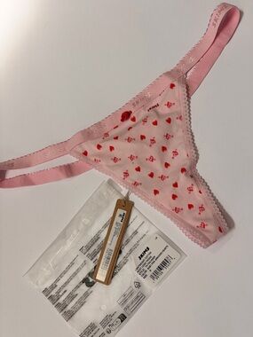 SKIMS Pink Heart Print Brief